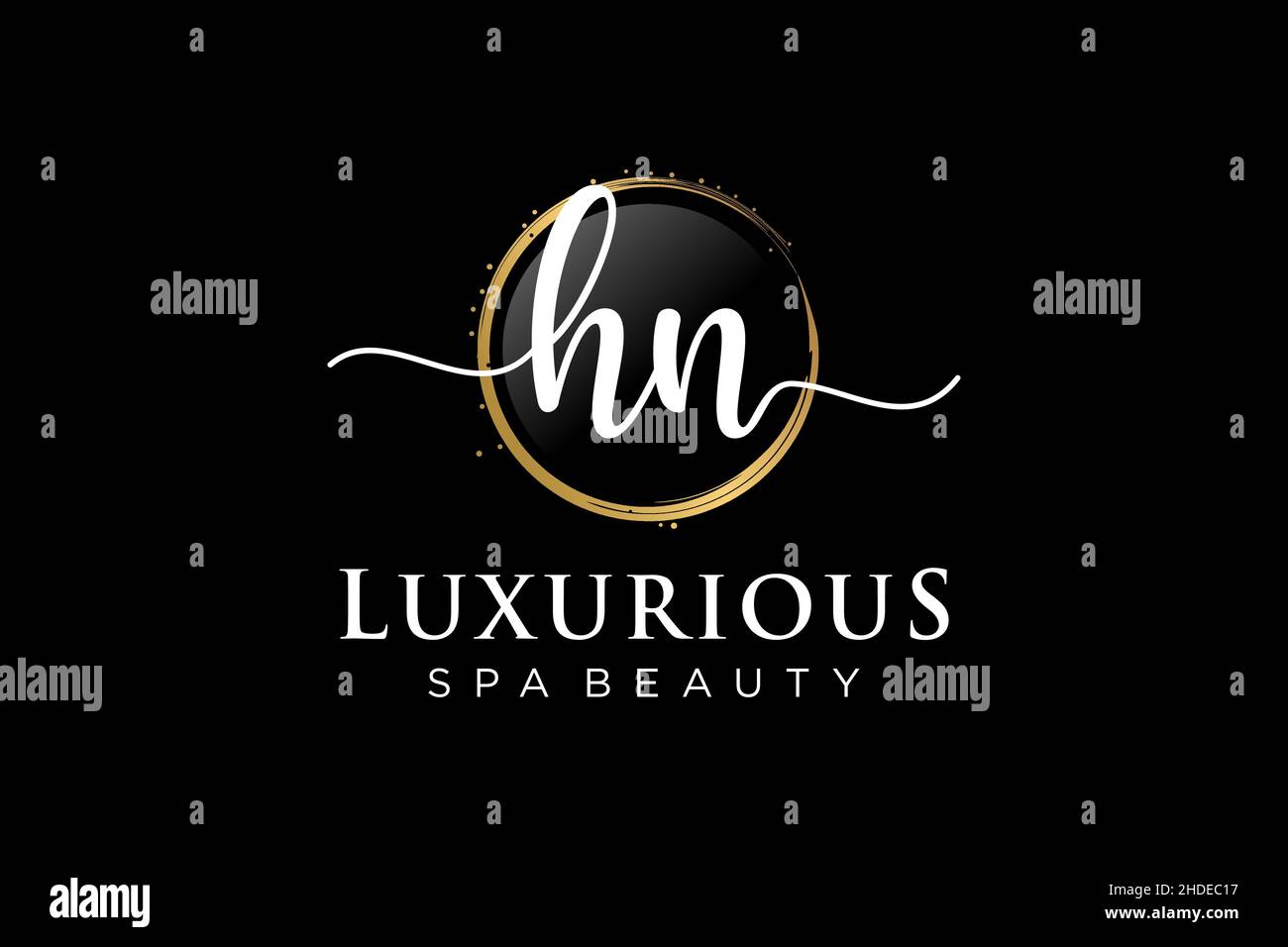 Anfängliches feminines HN-Logo. Verwendbar für Logo für Mode, Fotografie, Hochzeit, Schönheit, Business. Flache Vektor Logo Design-Vorlage . Stock Vektor
