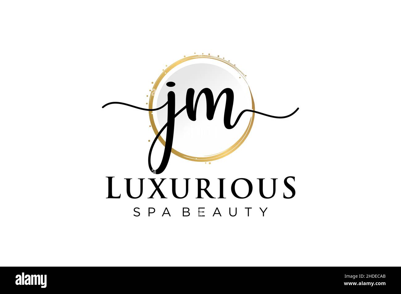 Anfängliches JM-feminines Logo. Verwendbar für Logo für Mode, Fotografie, Hochzeit, Schönheit, Business. Flache Vektor Logo Design-Vorlage . Stock Vektor