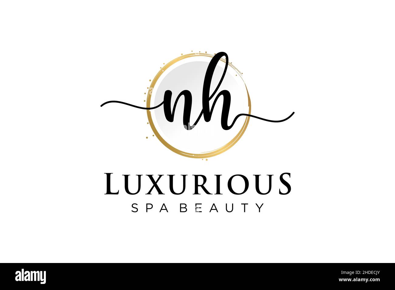 Anfängliches feminines NH-Logo. Verwendbar für Logo für Mode, Fotografie, Hochzeit, Schönheit, Business. Flache Vektor Logo Design-Vorlage . Stock Vektor
