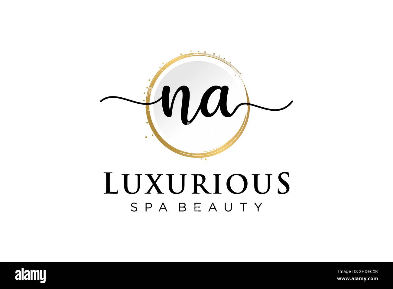 Anfängliches NA-feminines Logo. Verwendbar für Logo für Mode, Fotografie, Hochzeit, Schönheit, Business. Flache Vektor Logo Design-Vorlage . Stock Vektor
