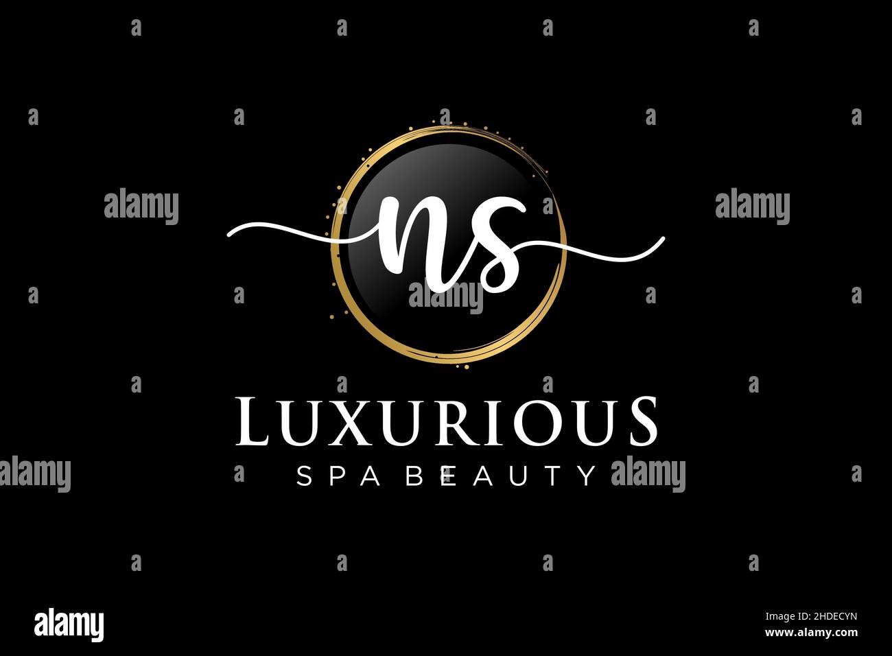 Anfängliches NS-feminines Logo. Verwendbar für Logo für Mode, Fotografie, Hochzeit, Schönheit, Business. Flache Vektor Logo Design-Vorlage . Stock Vektor