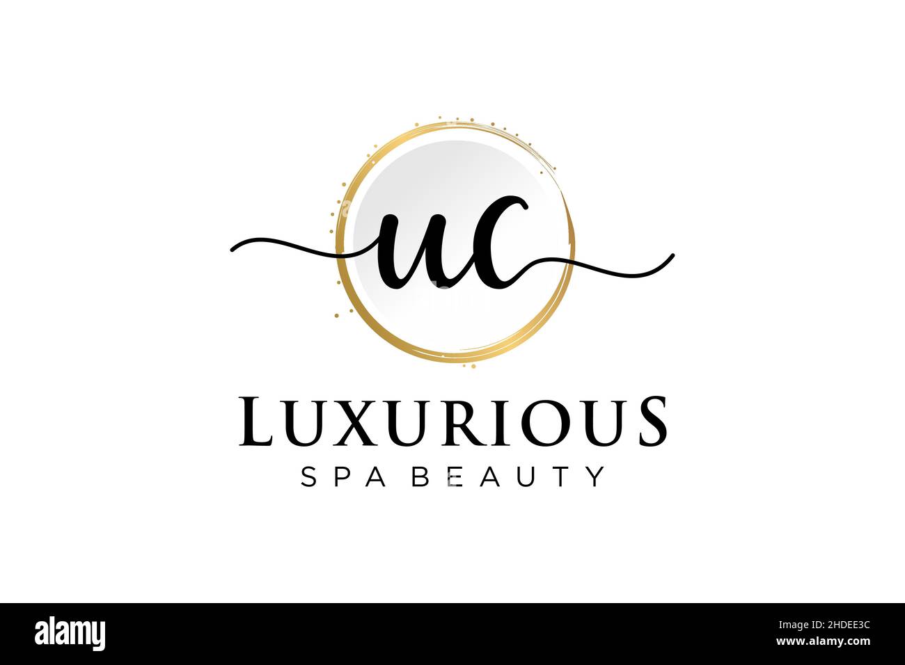 Anfängliches UC-feminines Logo. Verwendbar für Logo für Mode, Fotografie, Hochzeit, Schönheit, Business. Flache Vektor Logo Design-Vorlage . Stock Vektor