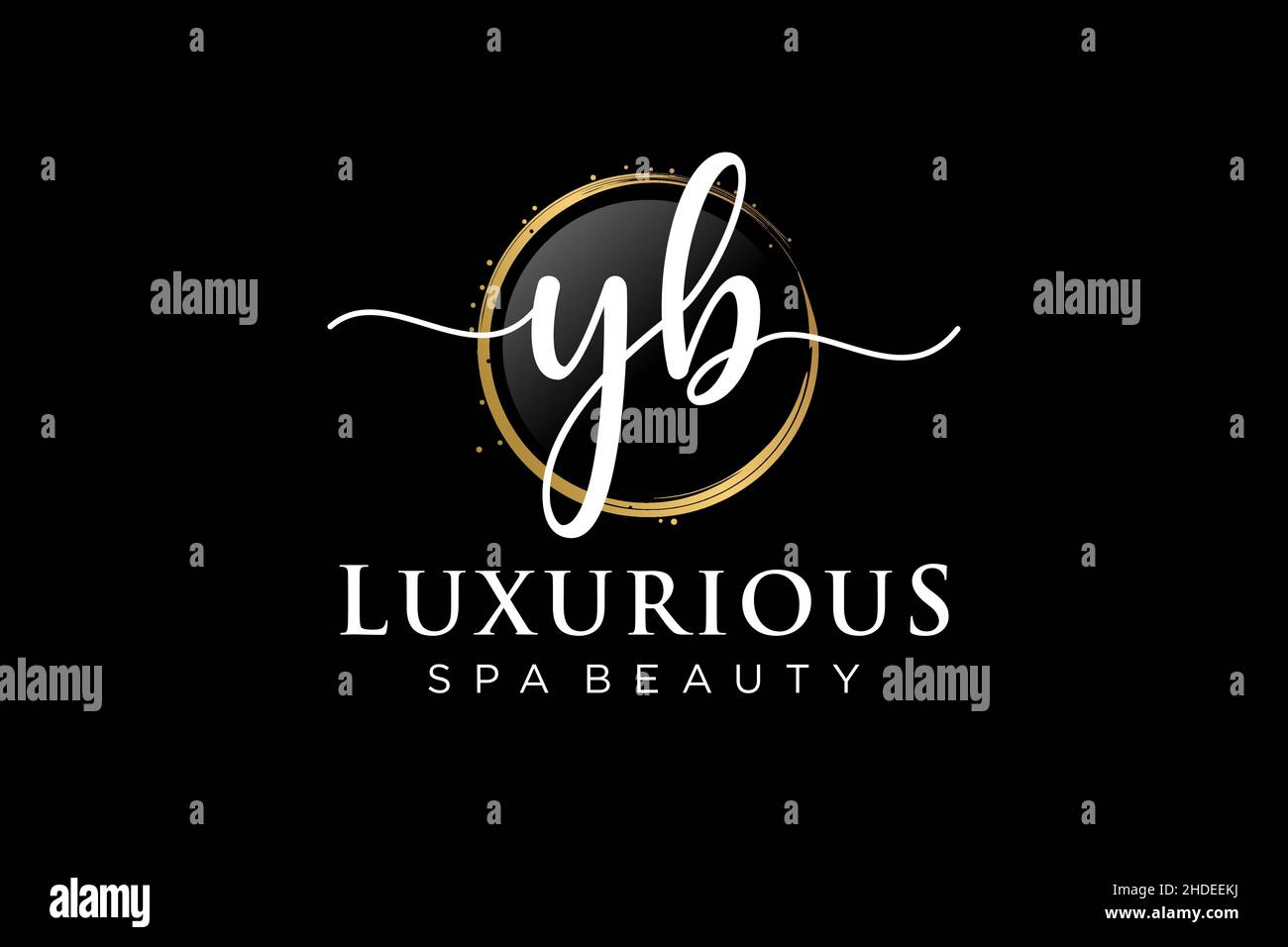 Erstes feminines YB-Logo. Verwendbar für Logo für Mode, Fotografie, Hochzeit, Schönheit, Business. Flache Vektor Logo Design-Vorlage . Stock Vektor