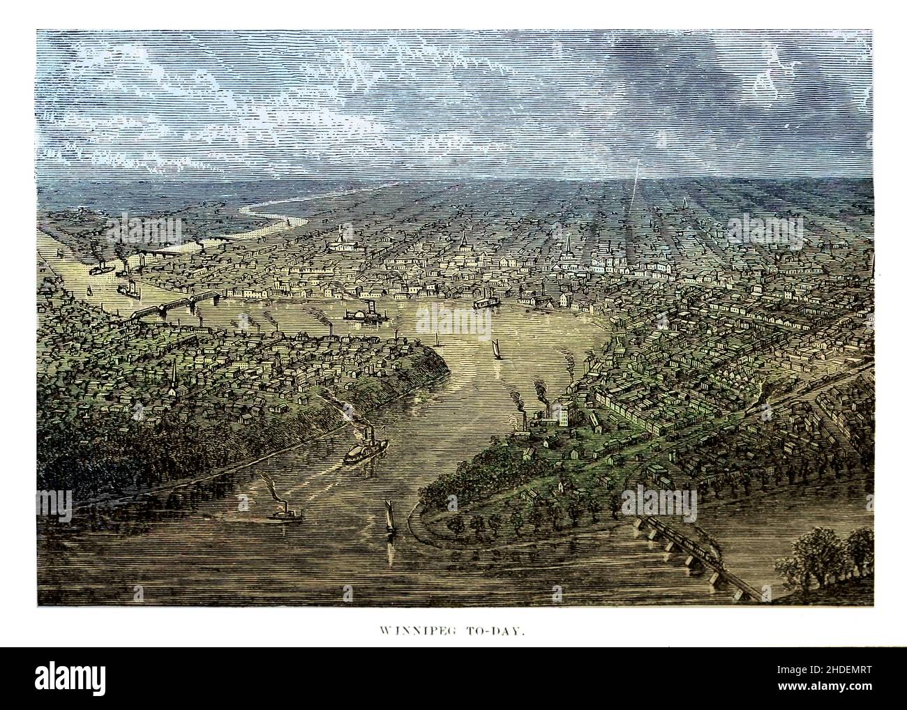 Maschinell kolorierte Datei von Winnipeg Canada aus dem Buch „die einheimischen Rassen Nordamerikas“, herausgegeben von William Henry Withrow, 1895 Stockfoto