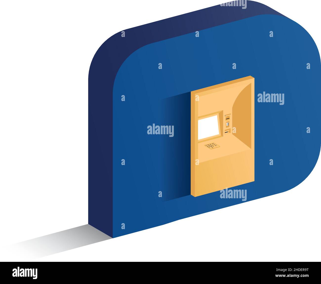 ATM - Vektor der automatischen Geldautomaten auf weißem Hintergrund Stock Vektor