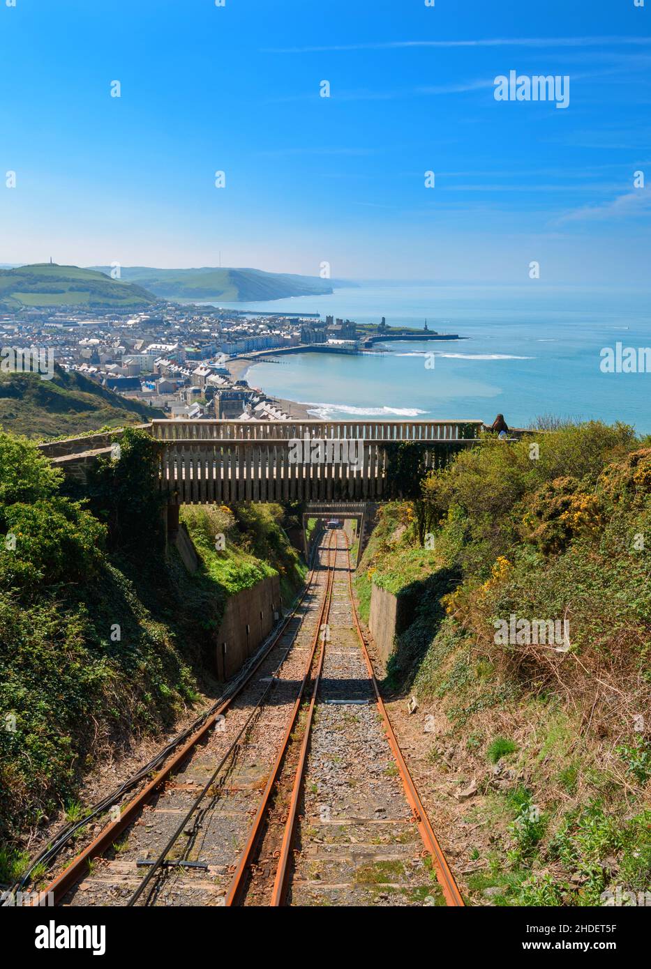 Blick von der Aberystwyth-Bahn Stockfoto