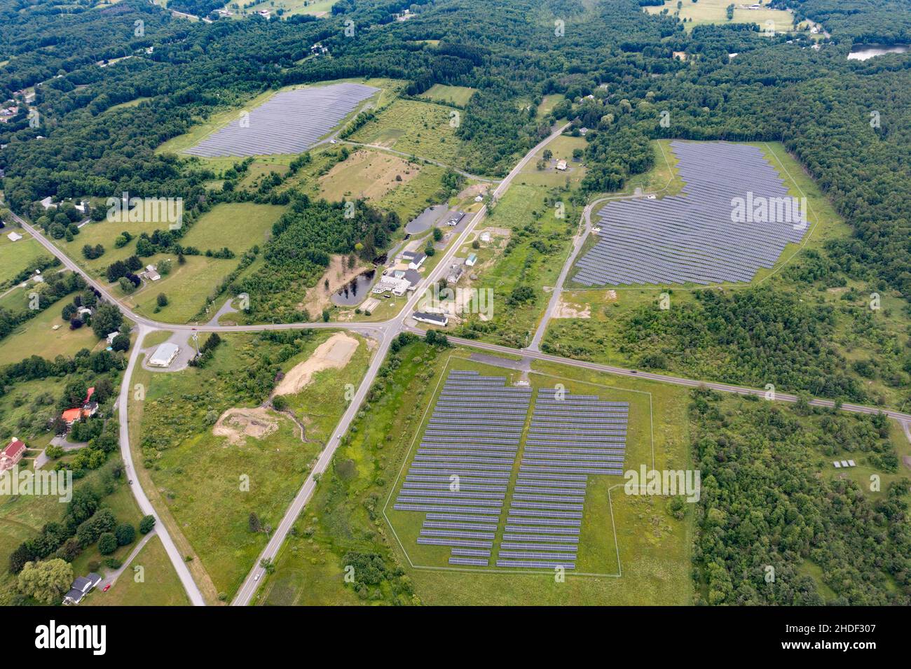 Sonnenkollektoren in Greenville, Greenville County, New York, USA Stockfoto