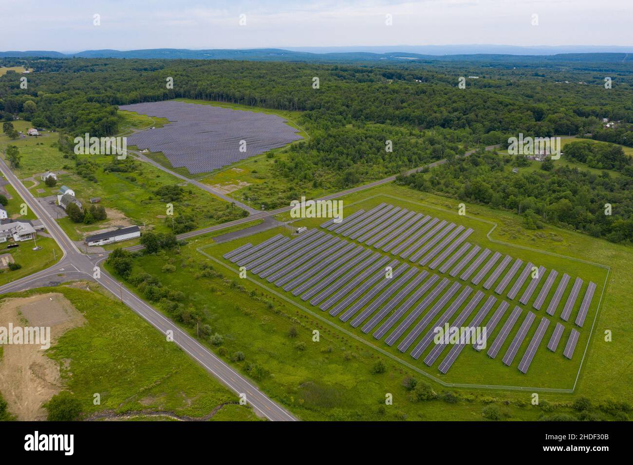 Sonnenkollektoren in Greenville, Greenville County, New York, USA Stockfoto