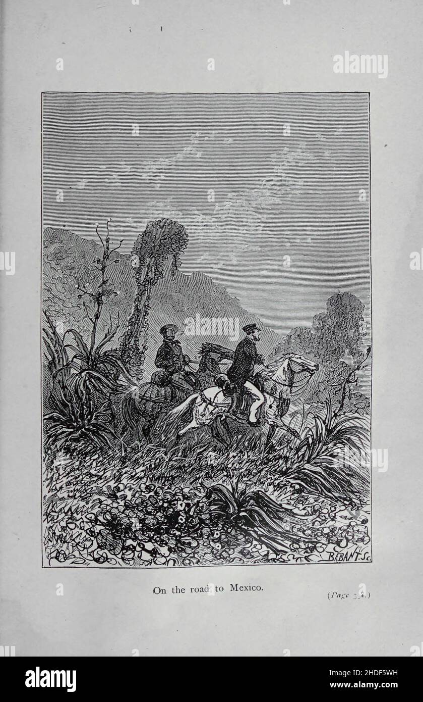 Auf dem Weg nach Mexiko von den Meuterern von Jules Verne Basierend auf der wahren Geschichte der Meuterer der Bounty (französisch: Les Révoltés de la Bounty), übersetzt vom englischen Schriftsteller W. H. G. Kingston, ist eine Kurzgeschichte von Jules Verne. Die Geschichte basiert auf britischen Dokumenten über die Meuterei auf der Bounty und wurde 1879 zusammen mit dem Roman The Begum's Fortune (Les cinq cents Millions de la Bégum) als Teil der Serie Les Voyages Extraordinaires (die außergewöhnlichen Reisen) veröffentlicht. Im Gegensatz zu vielen Autoren, die das Thema behandeln, konzentriert sich Verne auf den abgesetzten Kapitän der Bounty, W Stockfoto