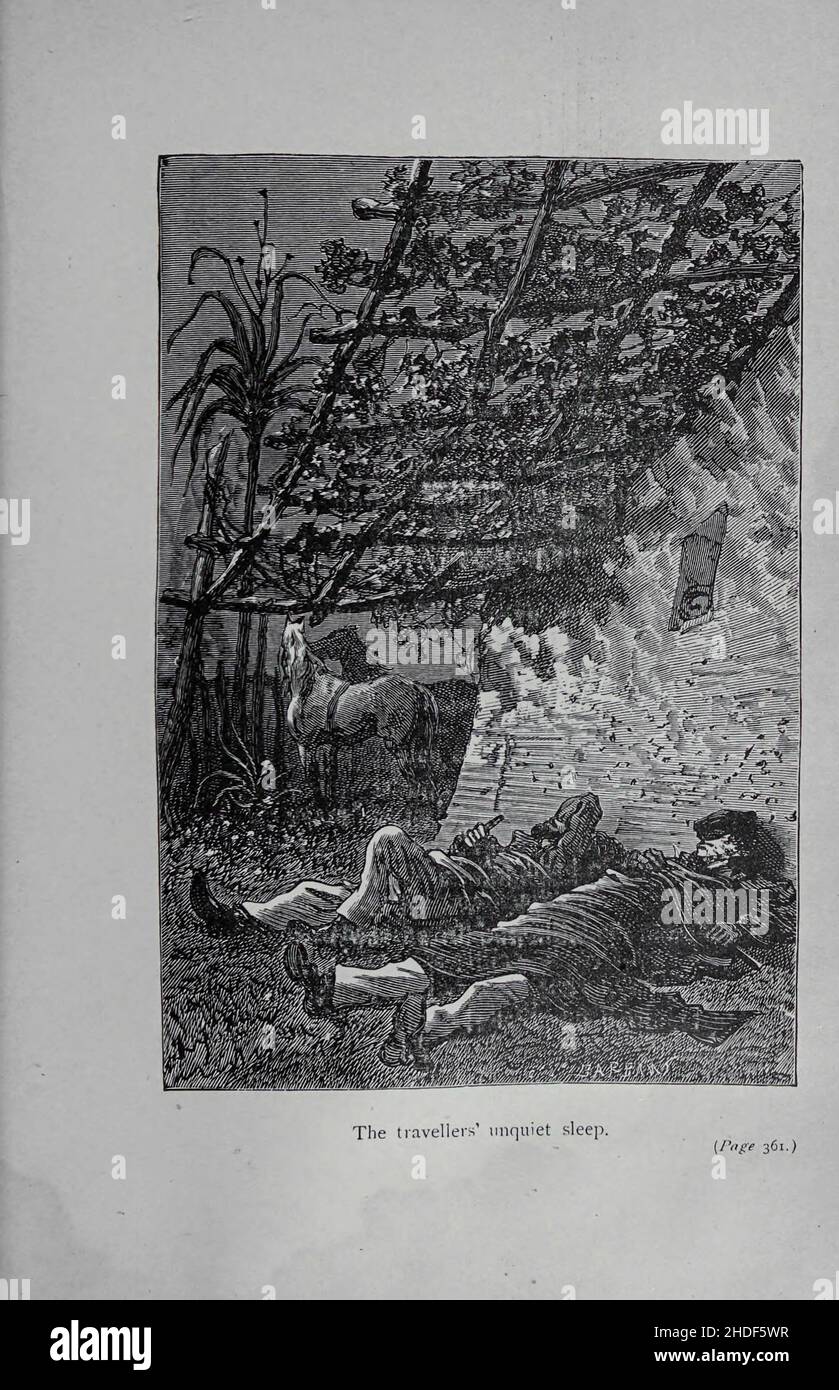 Der unruhige Schlaf des Reisenden nach den Meuterern von Jules Verne basiert auf der wahren Geschichte der Meuterer der Bounty (französisch: Les Révoltés de la Bounty), übersetzt vom englischen Schriftsteller W. H. G. Kingston, und ist eine Kurzgeschichte von Jules Verne. Die Geschichte basiert auf britischen Dokumenten über die Meuterei auf der Bounty und wurde 1879 zusammen mit dem Roman The Begum's Fortune (Les cinq cents Millions de la Bégum) als Teil der Serie Les Voyages Extraordinaires (die außergewöhnlichen Reisen) veröffentlicht. Im Gegensatz zu vielen Autoren, die das Thema behandeln, konzentriert sich Verne auf den abgesetzten Kapitän der B Stockfoto