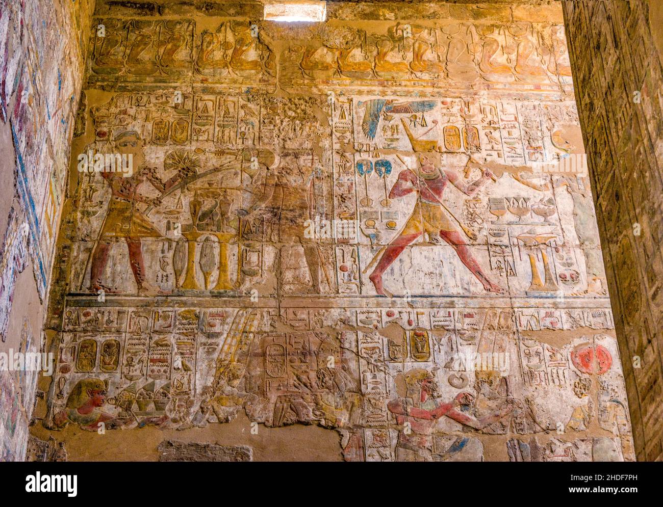 pharao, Relief, karnak-Tempel, ägyptische Kunst, Pharaonen, Reliefs, karnak-Tempel Stockfoto