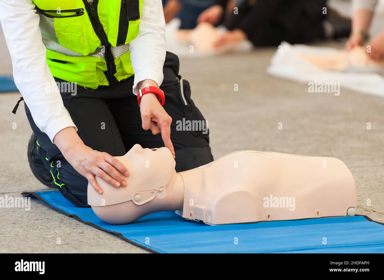 Crashtest Dummy, erste-Hilfe-Kurs, Reanimation, Crashtest-Dummies, erste-Hilfe-Kurse Stockfoto