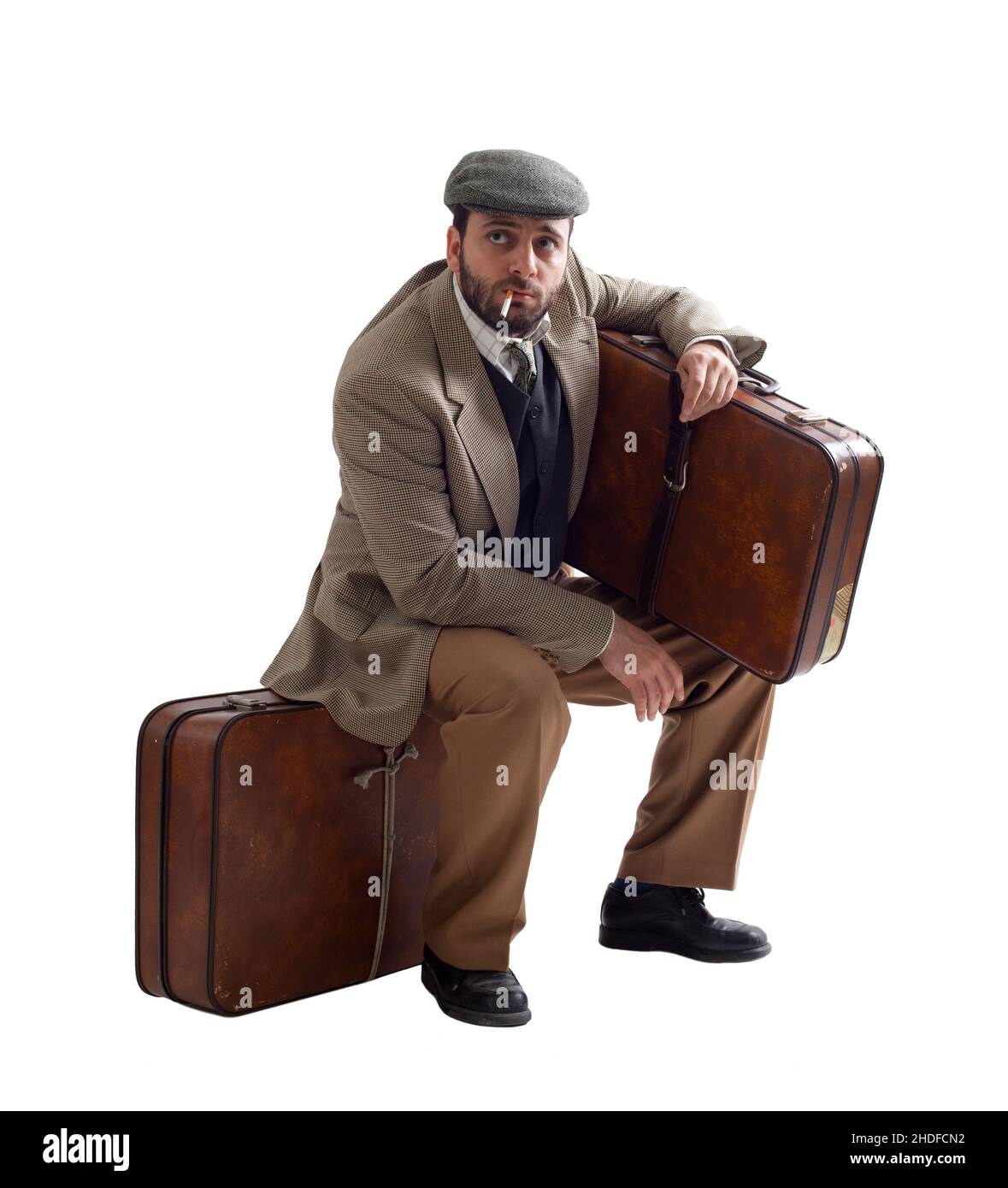 Gepäck, Reisende, Auswanderer, Einwanderer, Gepäckstücke, Reisende Stockfoto