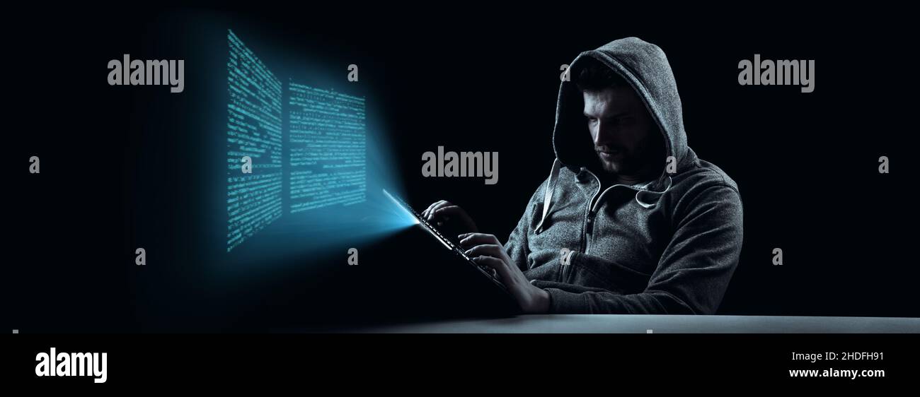 Online, Programmierung, Hacking, Cyberkriminalität, Online Stockfoto