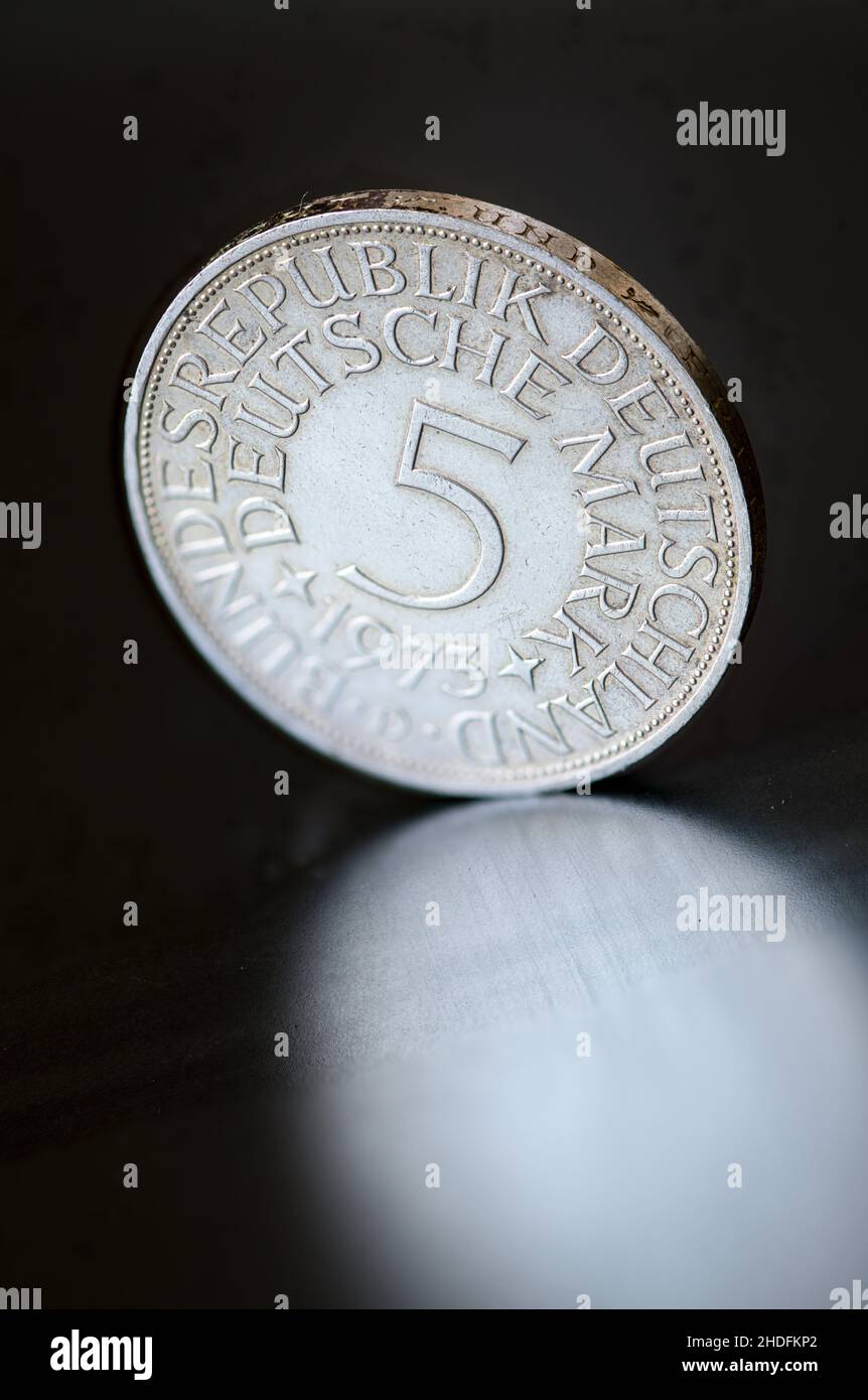 Münze, Währung, deutsche Mark, Münzen, Währungen, deutsche Mark Stockfoto