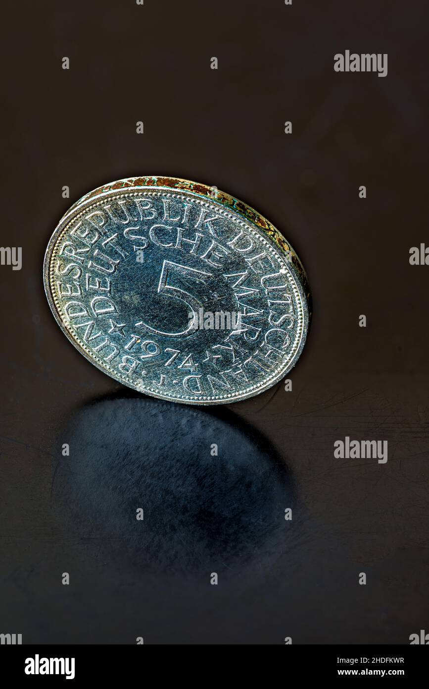 Münze, Währung, deutsche Mark, Münzen, Währungen, deutsche Mark Stockfoto