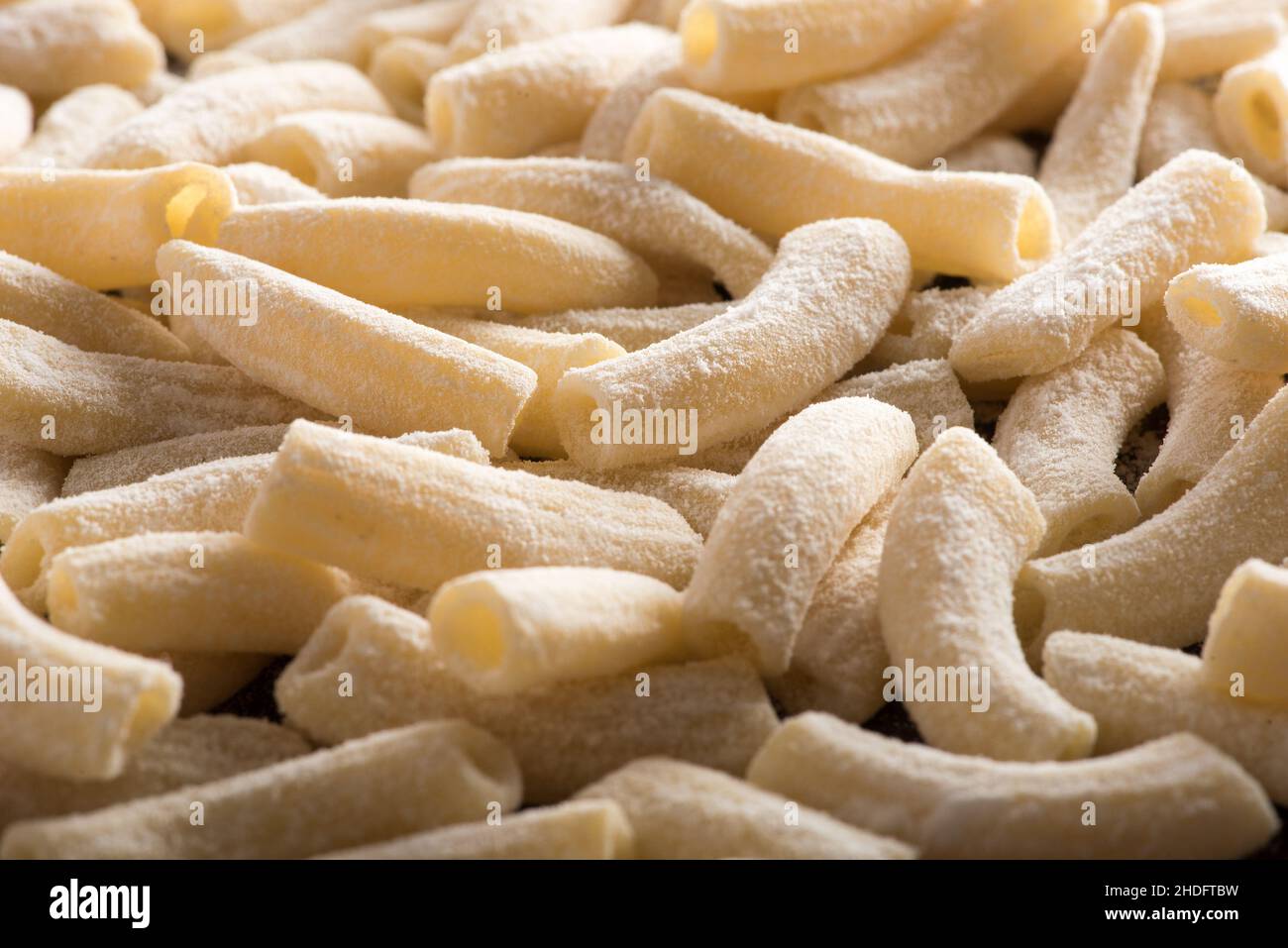 Nudelsorten, Maccheroncini, Noddle-Sorten, Nudelsorten, Pasta-Sorten Stockfoto