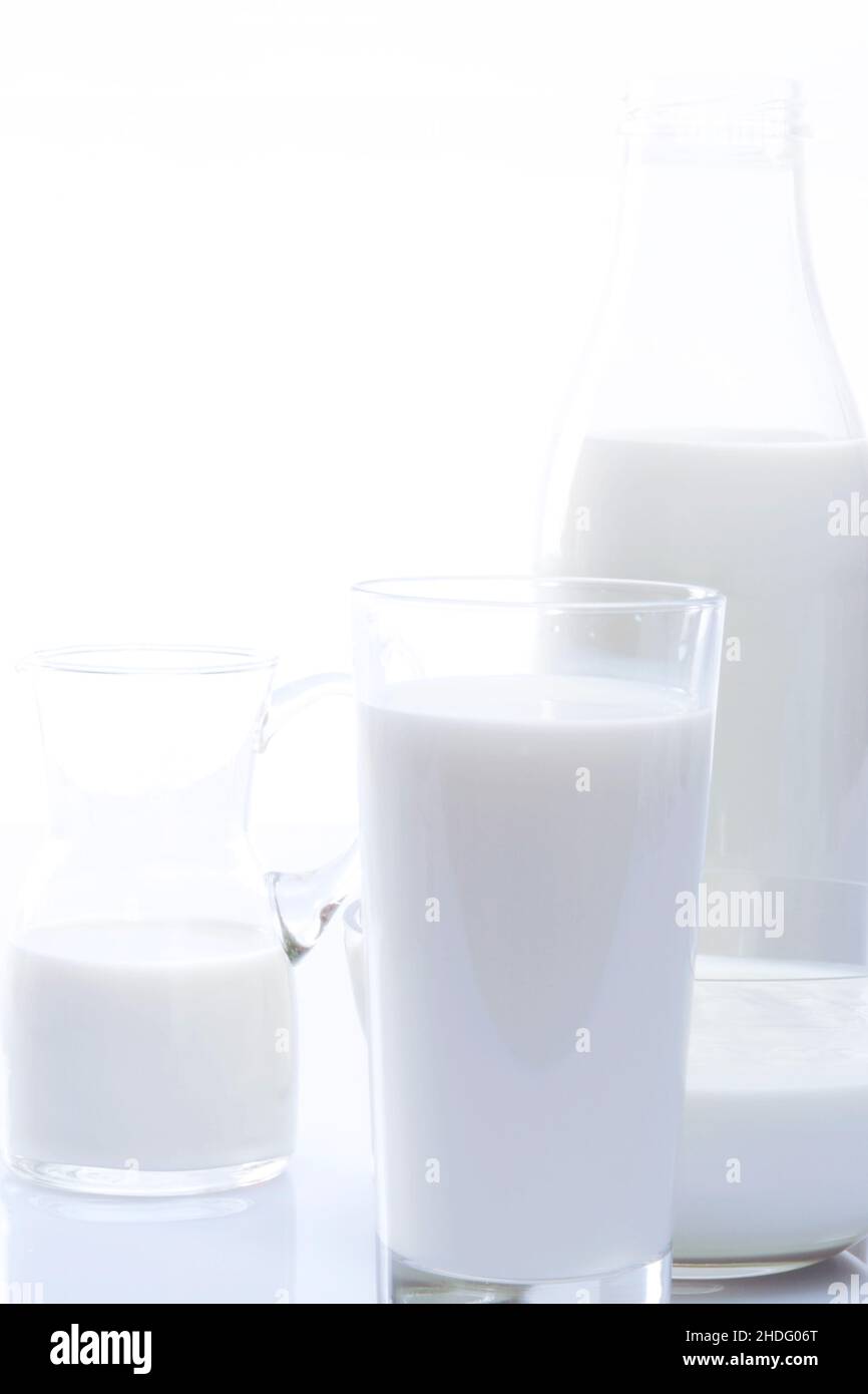 Milch, Milchprodukte, Milch, Milchprodukte Stockfoto