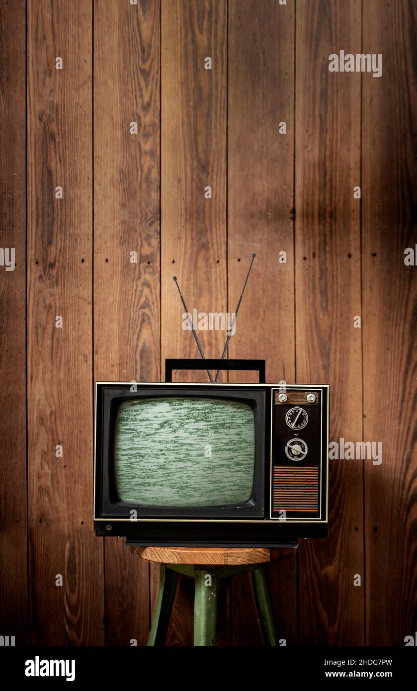 Fernsehen, Retro, Fernsehen, Lärm, fernsehen, Altmodisch, im Retro-Stil, Fernseher, Geräusche Stockfoto