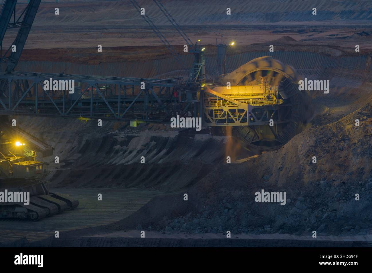 Tagebau, Bergbau, Tagebau Stockfoto