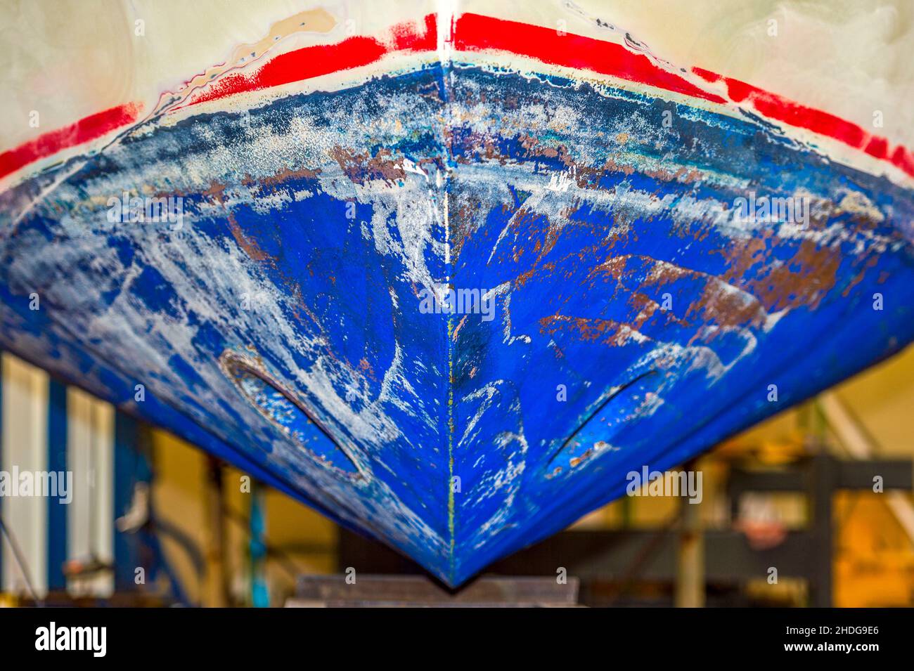 Trockendock, Rumpf, Motoryacht, Trockendocks, Rümpfe, Motoryachten Stockfoto