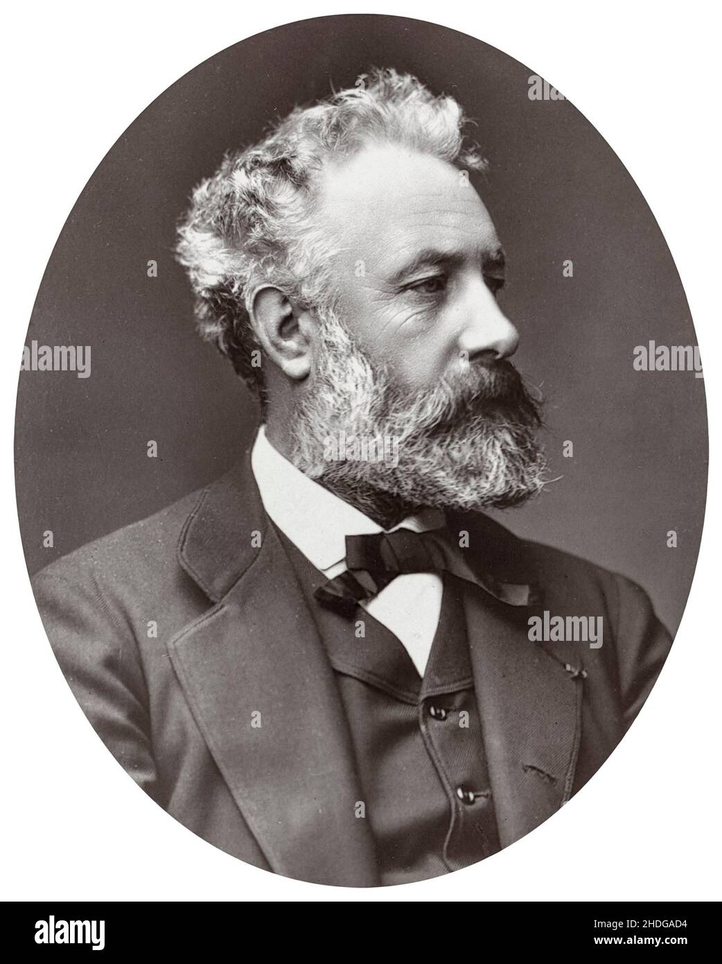 Jules Verne (1828-1905), französischer Romancier, Dichter und Dramatiker, Porträtfoto von Antoine-Samuel Adam-Salomon, um 1872 Stockfoto
