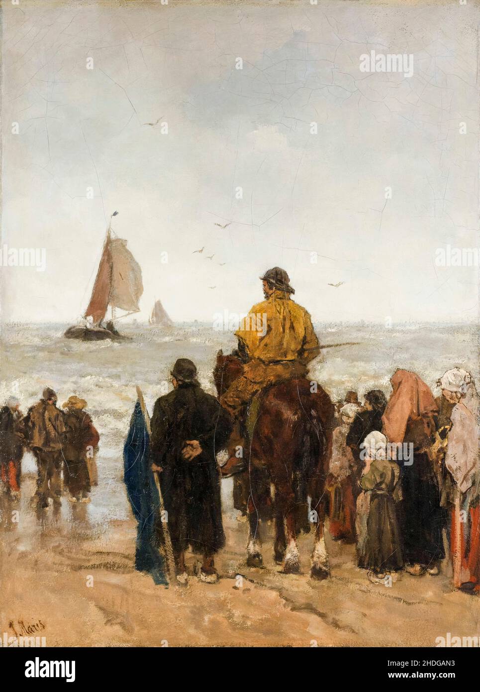 Jacob Maris, Ankunft der Boote, Malerei, 1884 Stockfoto