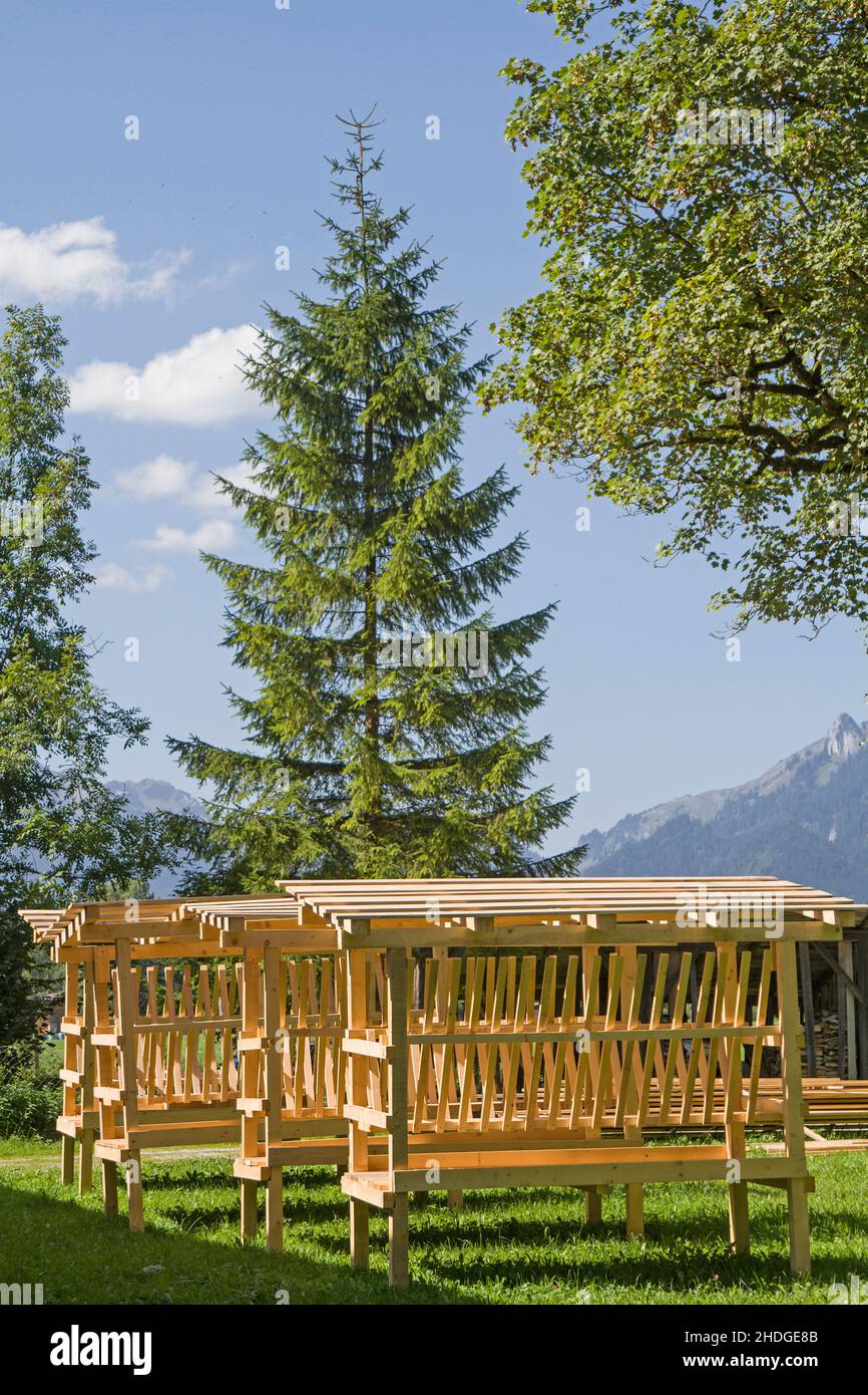 Futterplatz, Trog, Futterplätze, Tröge Stockfoto