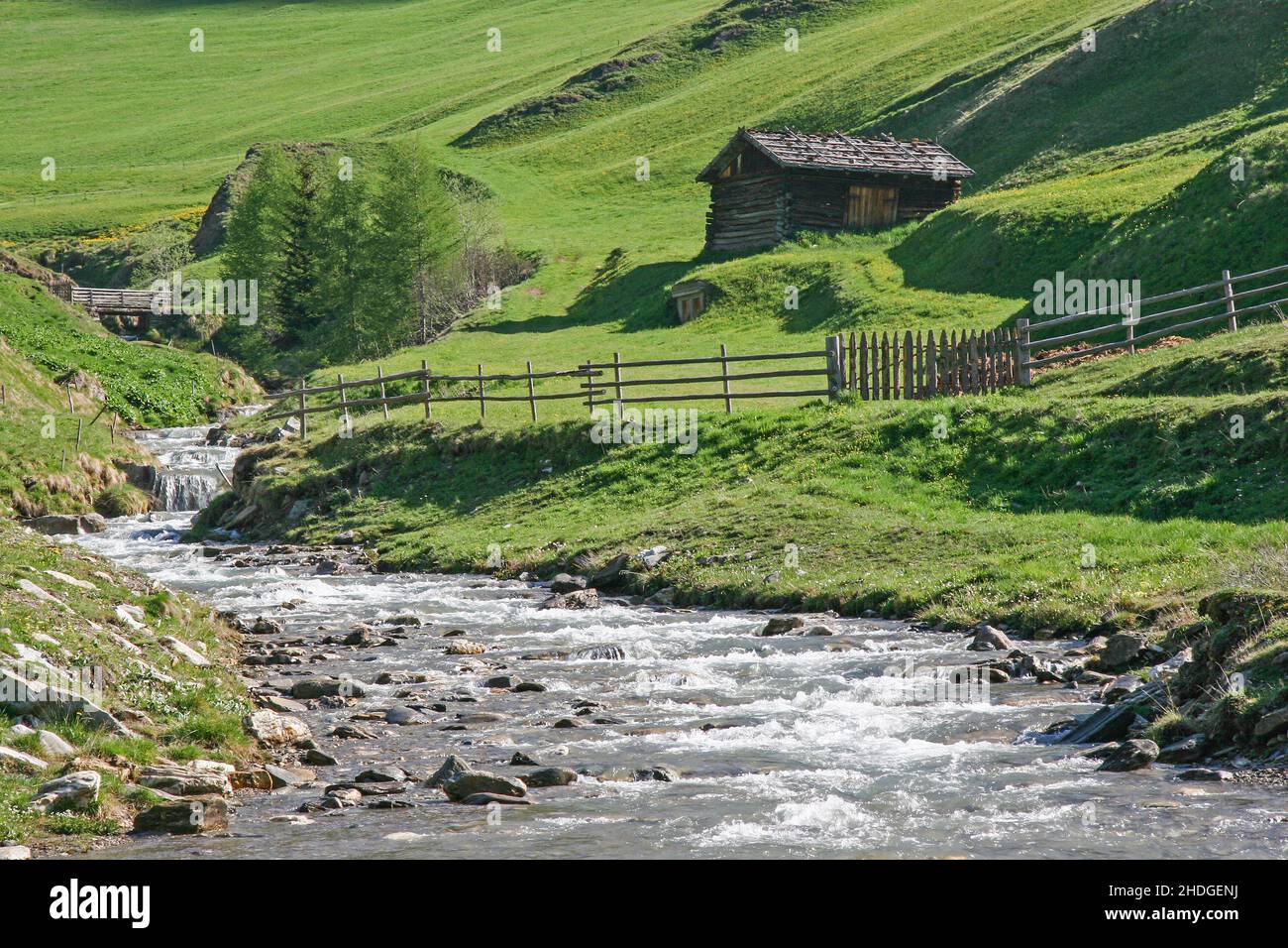 Bach, Alp, Graben, Bäche, alpen Stockfoto