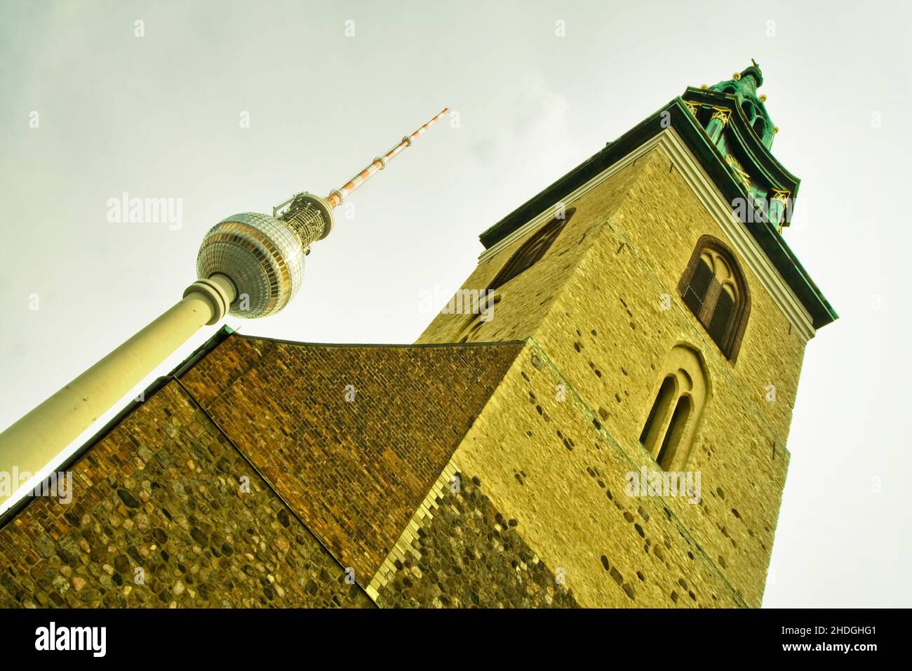 Fernsehturm, St. mary's Kirche, Fernsehtürme, St. mary's Kirchen Stockfoto