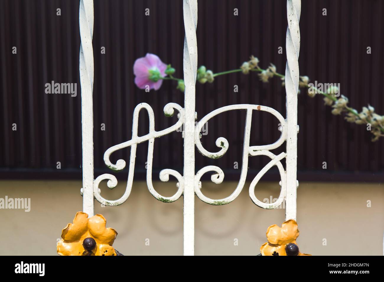 A, Gartentor, Initialen, b, Buchstabe AS, Gartentore, Initial Stockfoto