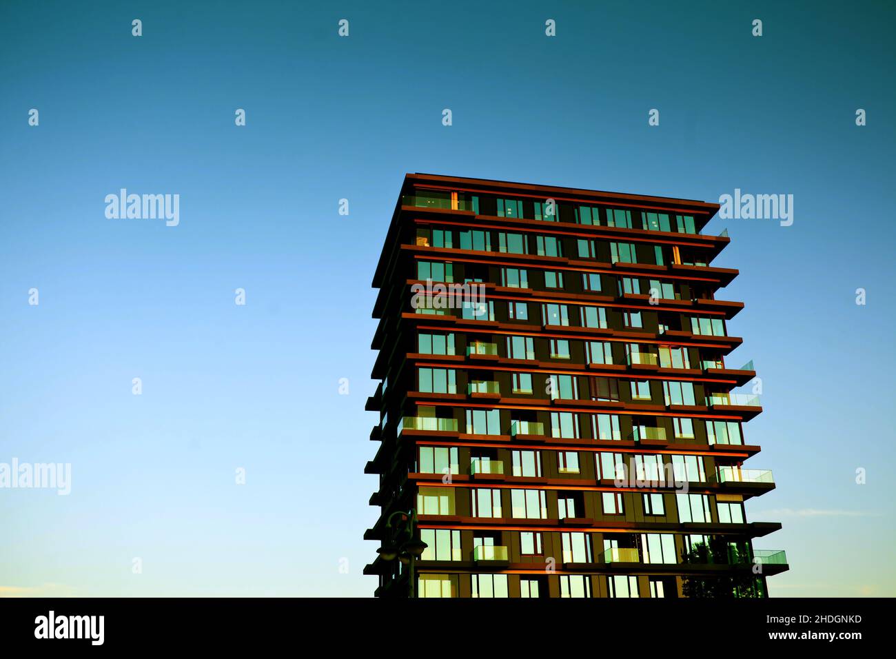 Wolkenkratzer, Mietshaus, Wohnung, Hochhaus, Wolkenkratzer, Mietskaserne, Apartments Stockfoto