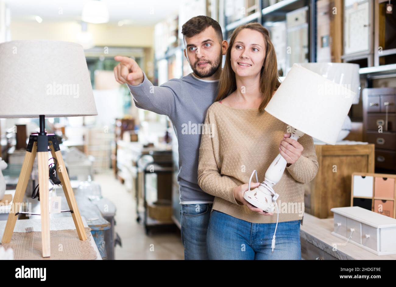 Wählen Sie eine Tischleuchte Stockfoto