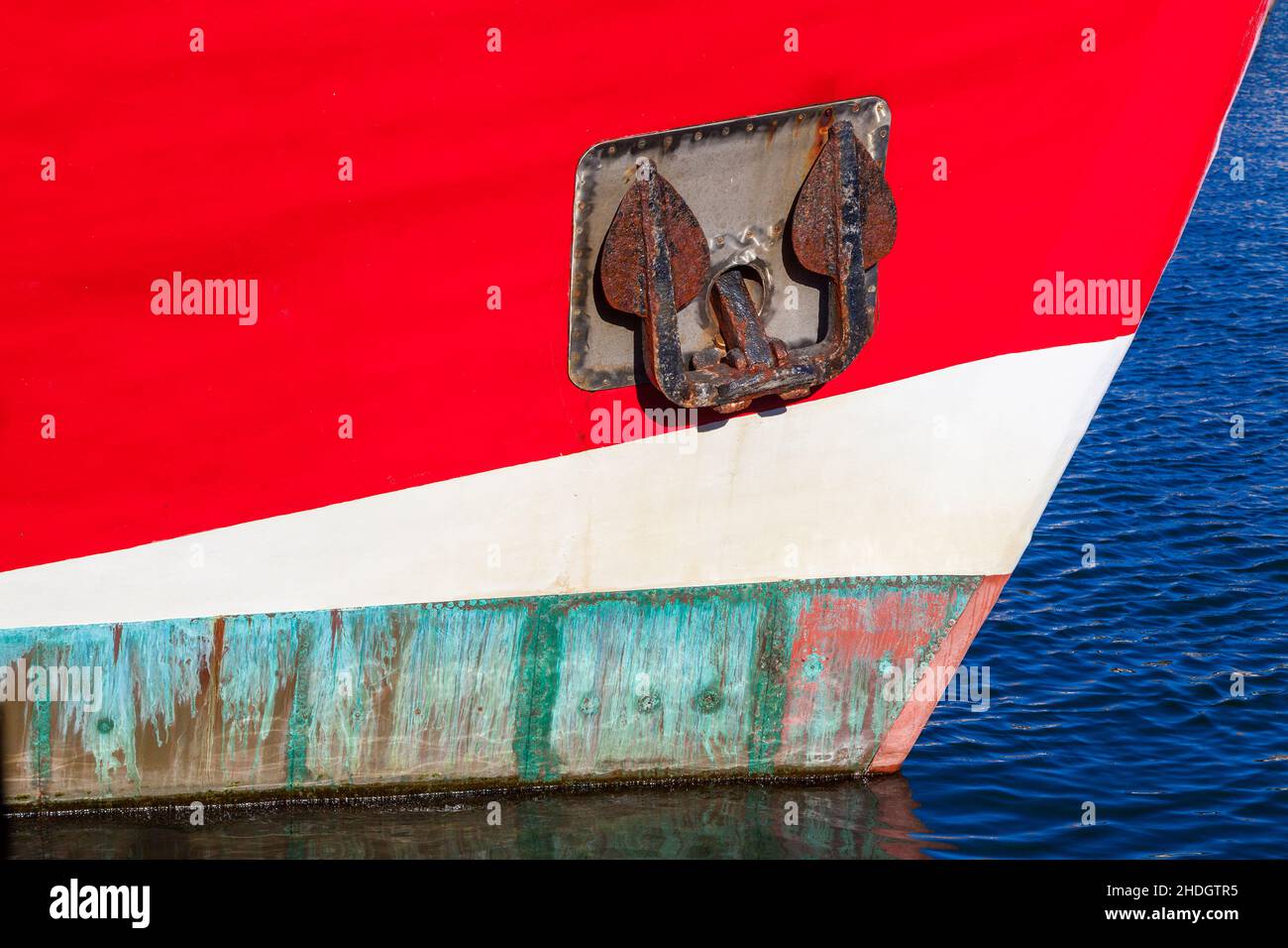 Schiffsbogen, Anker, Schiffsbögen, Anker Stockfoto
