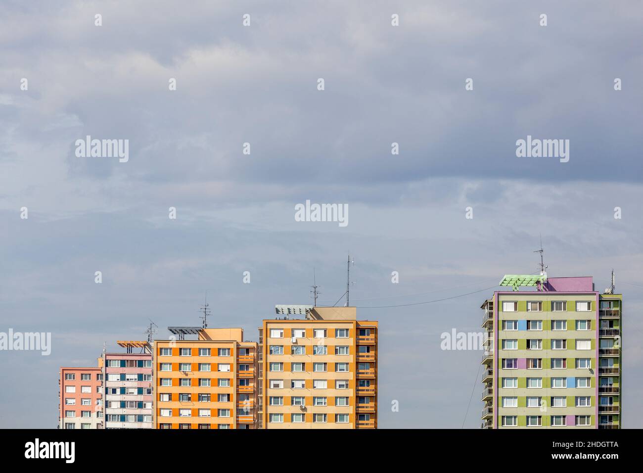 Wolkenkratzer, Wohnung, Mietshaus, Hochhaus, Wolkenkratzer, Apartments, Mietshäuser Stockfoto