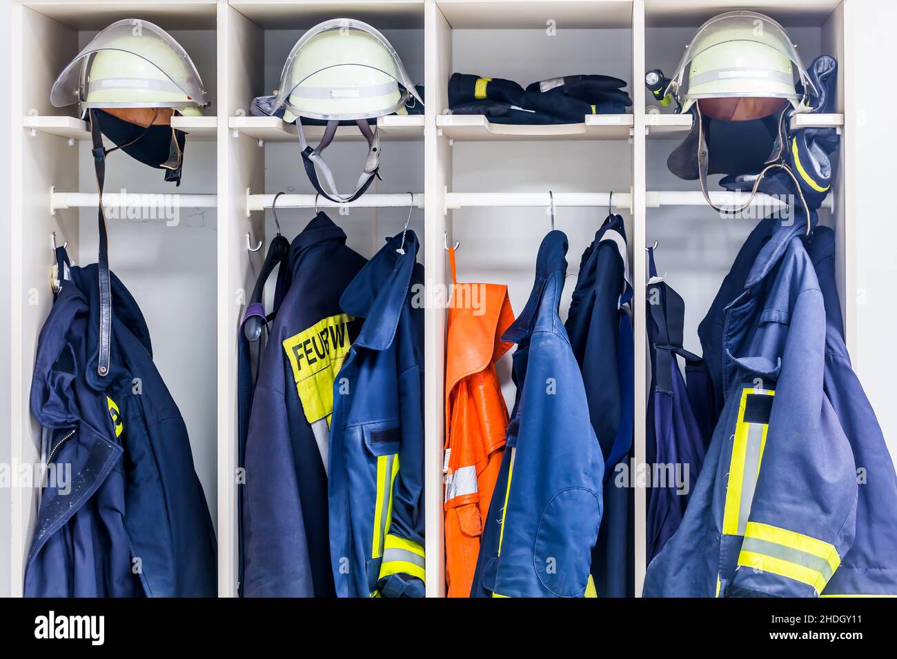 Professionelle Kleidung, Feuerwehr, Feuerwehr Stockfoto