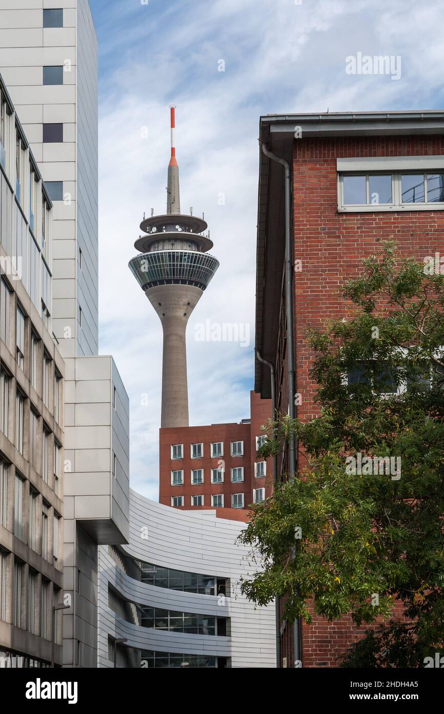 düsseldorf, Kommunikationsturm, Dusseldorfs, Kommunikationstürme Stockfoto