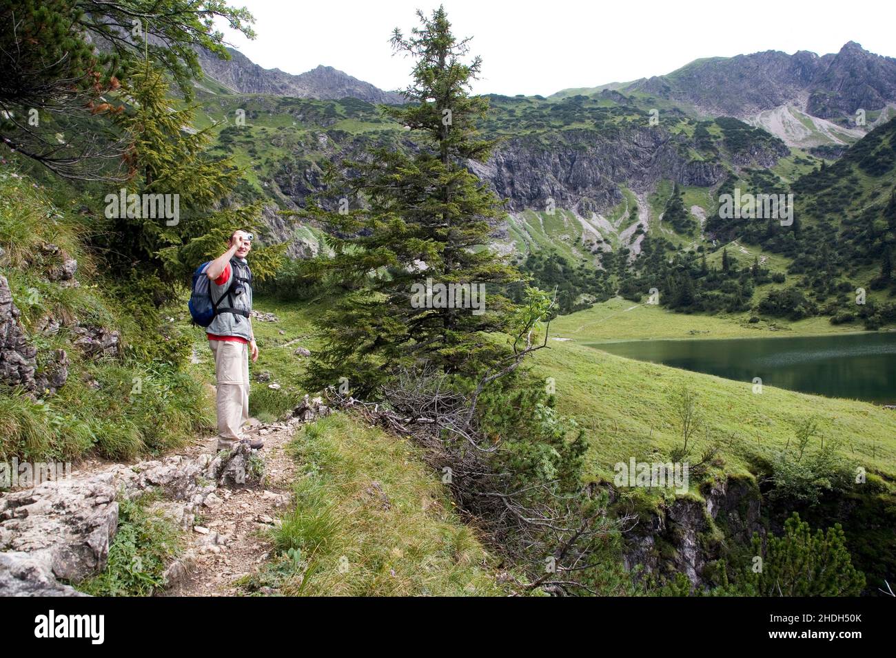 Fotografieren, Wanderer, Photographien, Wanderer Stockfoto