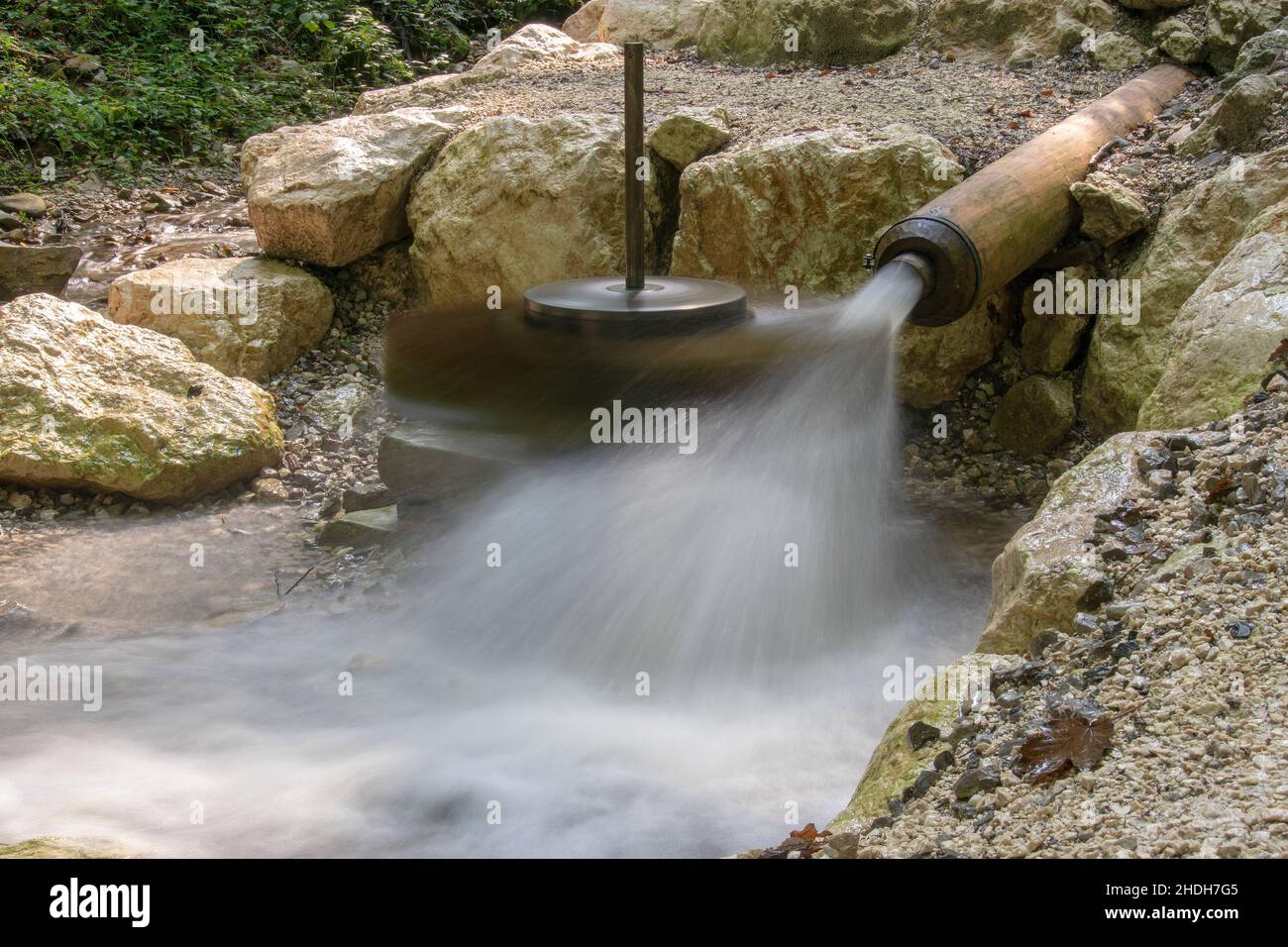 Wasserrad, Wasserräder Stockfoto