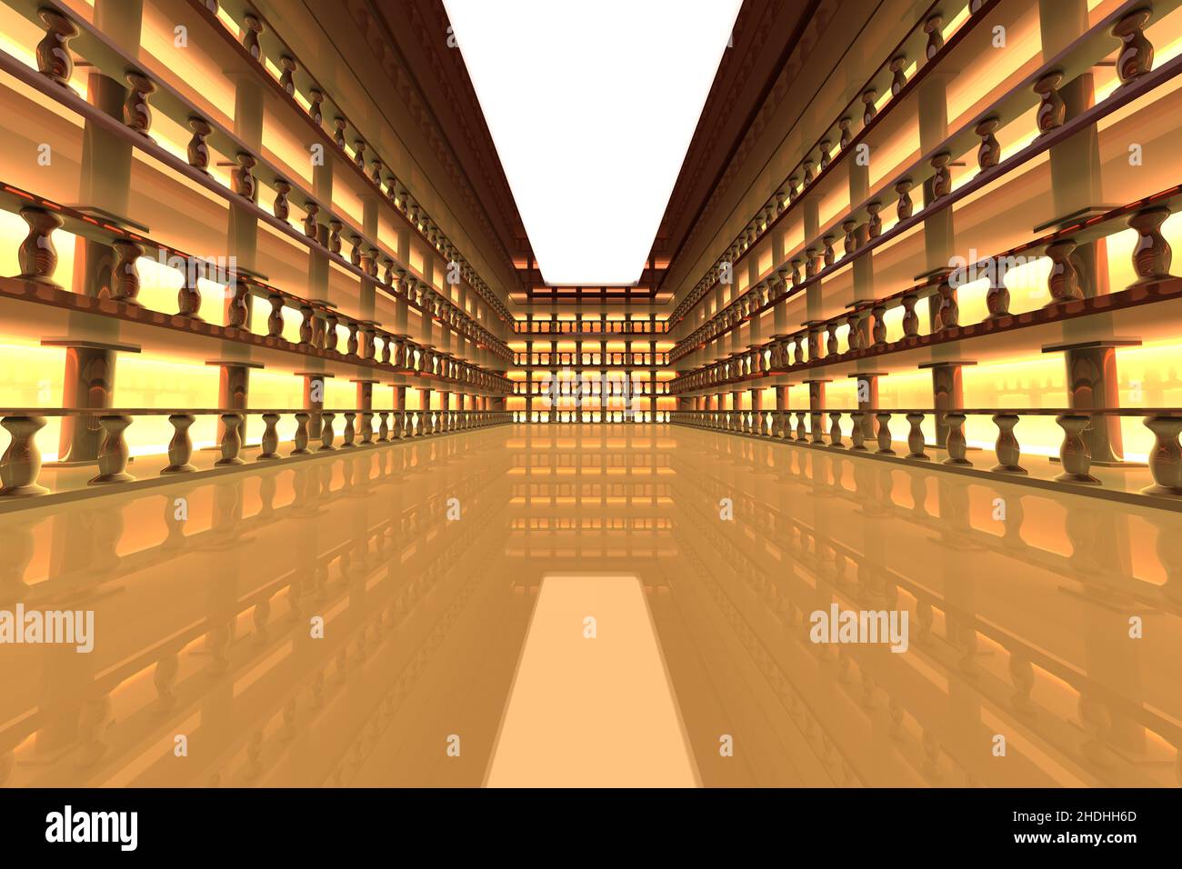 Architektur, 3D Rendering, Atrium, Architekturen, Atrien Stockfoto