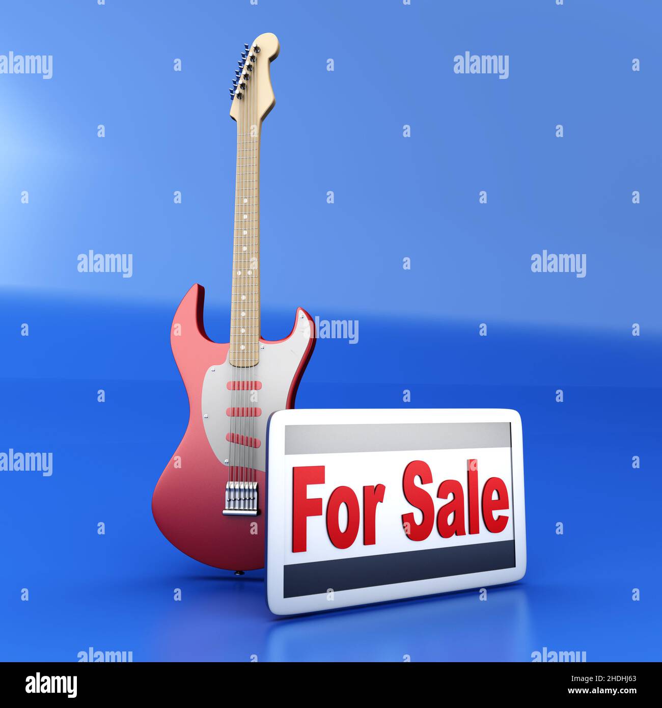 Verkauf, E-Gitarre, Verkauf Stockfoto