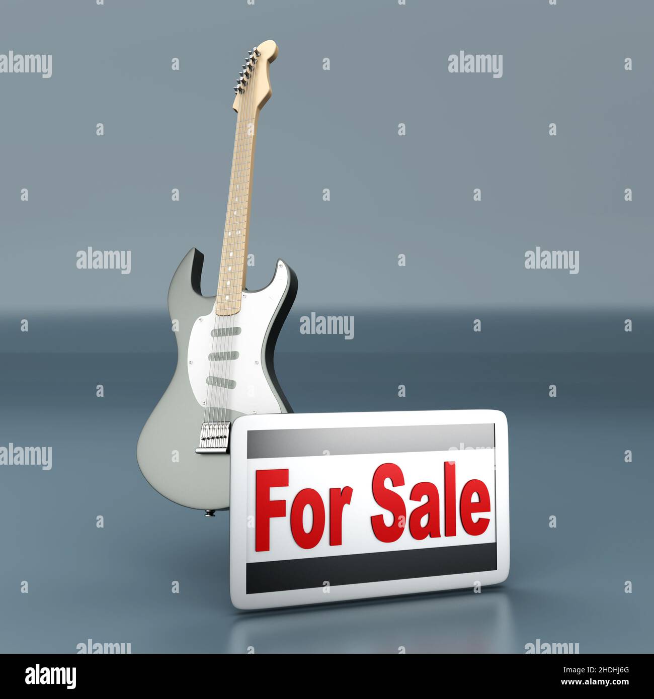 Verkauf, E-Gitarre, Verkauf Stockfoto