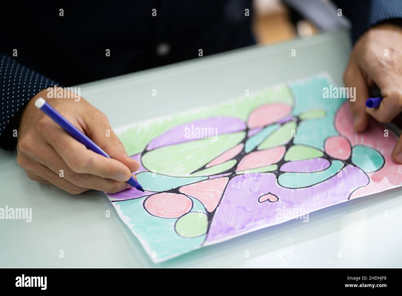 Kreative Spirituelle Praxis. Neurographics Meditation Und Gehirntransformation Stockfoto