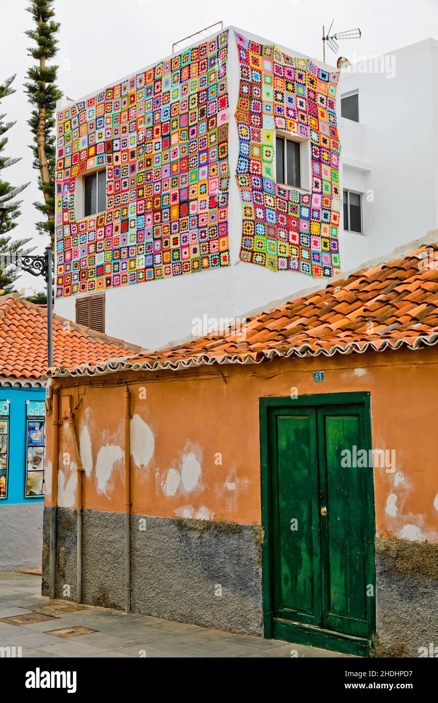 Haus, Dekoration, gehäkelte Abdeckung, Häuser, Dekorationen Stockfoto