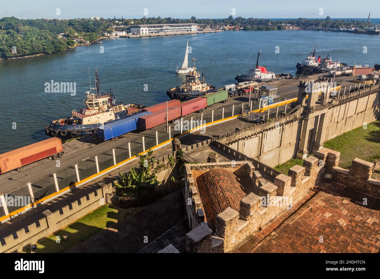 Ozama Fluss in Santo Domingo, Hauptstadt der Dominikanischen Republik. Stockfoto