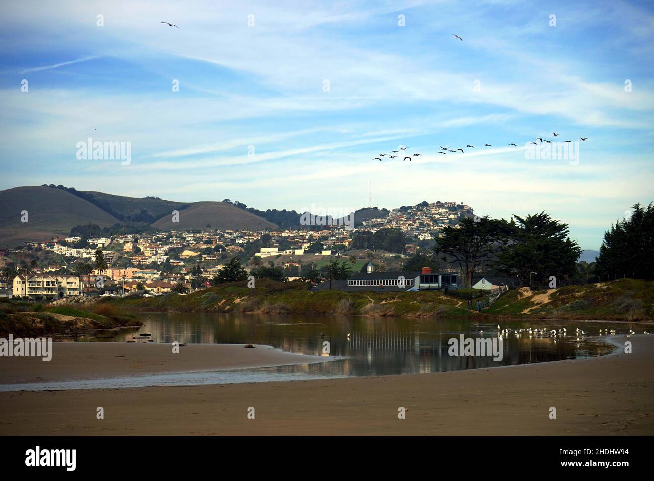 Blick auf das Wohngebiet zwischen Los Angeles und San Francisco. California, Usa. Stockfoto