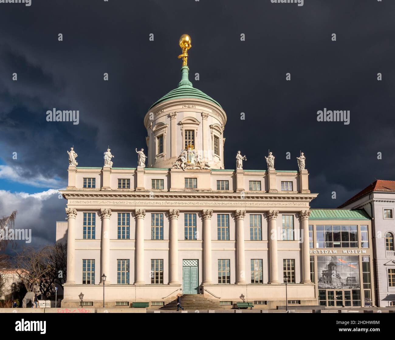 potsdam, altes Rathaus, potsdamer dämme Stockfoto