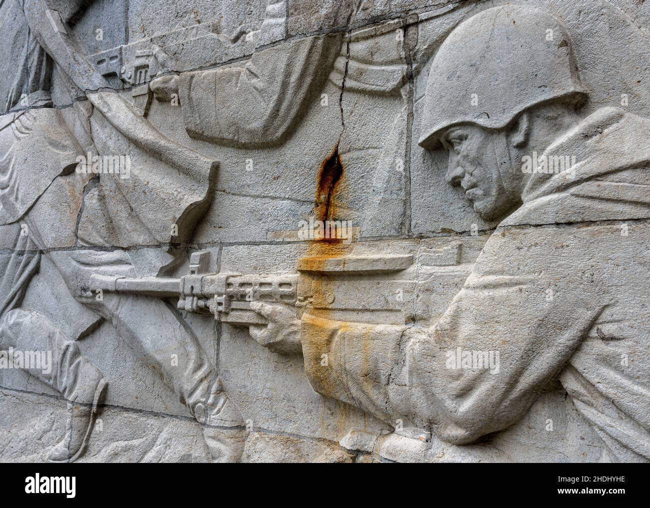 Maschinengewehr, Denkmal, sowjetisches Kriegsdenkmal, Rote Armee, Maschinengewehre, gedenkstätten, sowjetische Kriegsdenkmäler, rote Armeen Stockfoto