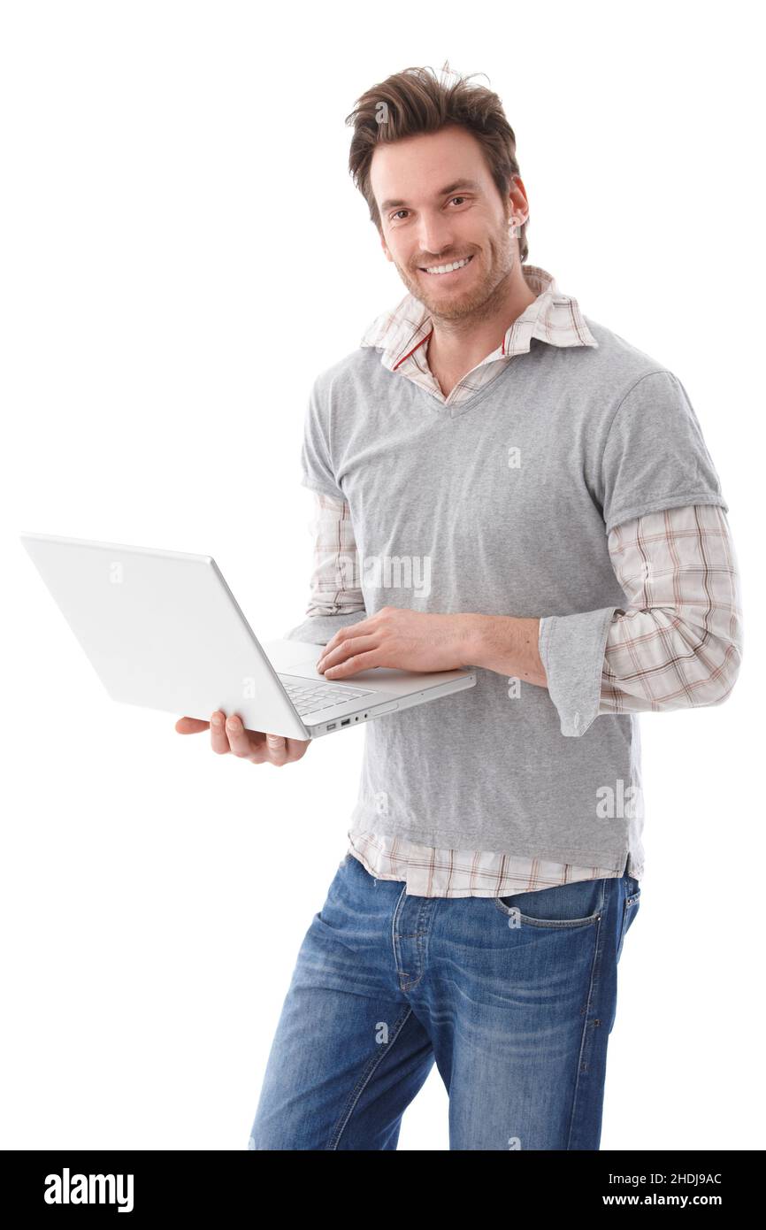 Mann, Laptop, wlan, Mann, Männer, Computer, Computer, Laptops, wlans Stockfoto