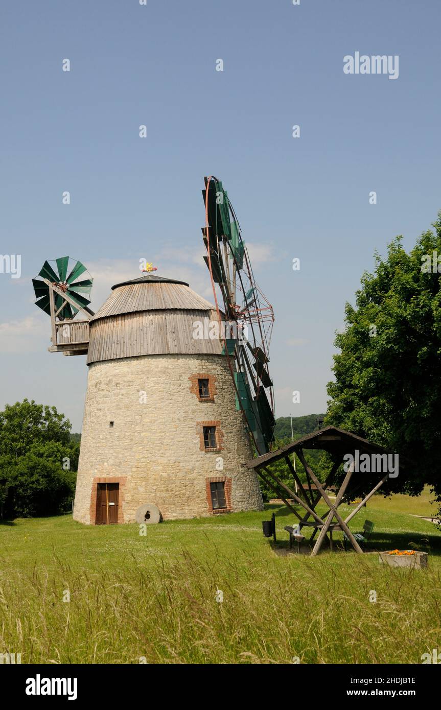 Windmühle, eckartsberga, Windmühlen Stockfoto